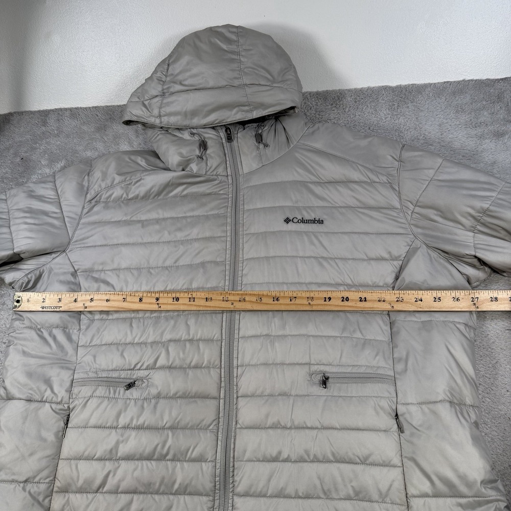 Columbia Jacket Mens 3XL Grey Puffer Full Zip Insulated Hooded Zip Omni Shield - Picture 4 of 10
